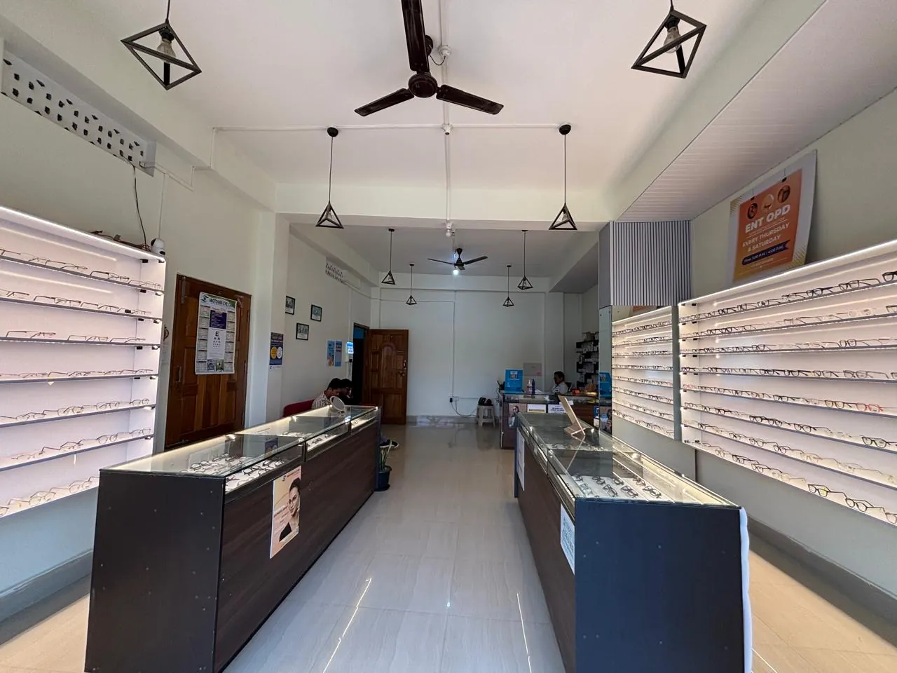 Optical counter and frame display at Ibotombi Eye Care